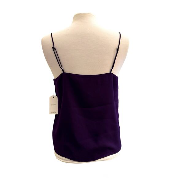 Express M Purple Tank Top Flowy Feminine Vneck Classy Versatile Office NWT - Picture 10 of 10